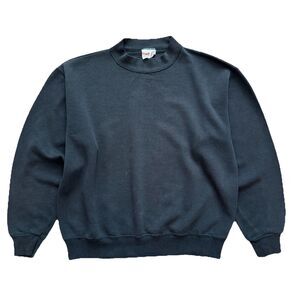 Vintage 80s Tultex Ultra Fleece 350 Black Blank Sweatshirt Adult S USA Faded